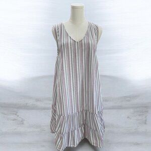 Fresh Produce Striped Cotton Sleeveless Midi Dress Summer Beach Cottagecore‎ M